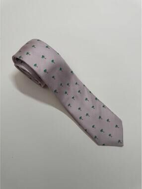 J. Crew Silk Blend‎ Short Tie In Pink With Palm Trees